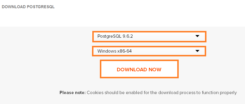 Screenshot of Download PostgreSQL 9.6.2 for the Warewolf Blog